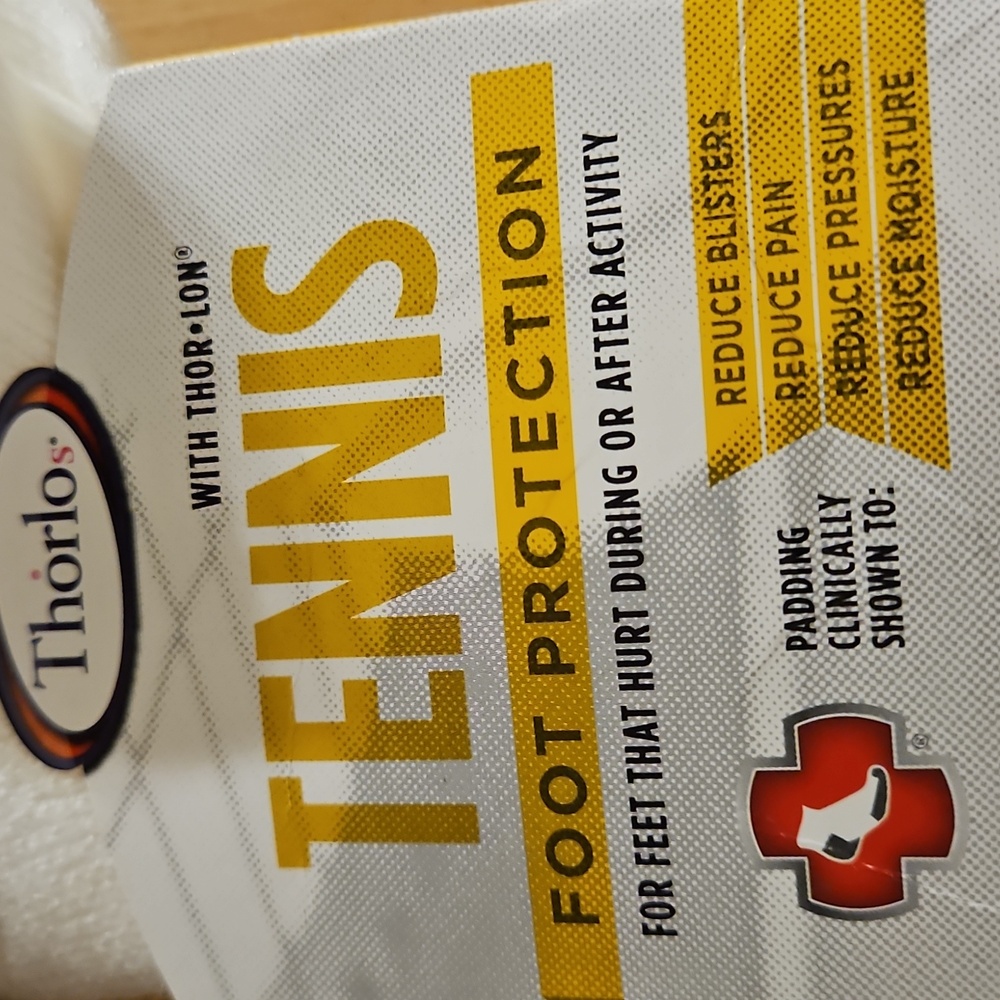 Unisex Thorlos Mimi Crew White Foot Protection Padding Tennis Socks Sz. M - Picture 5 of 6